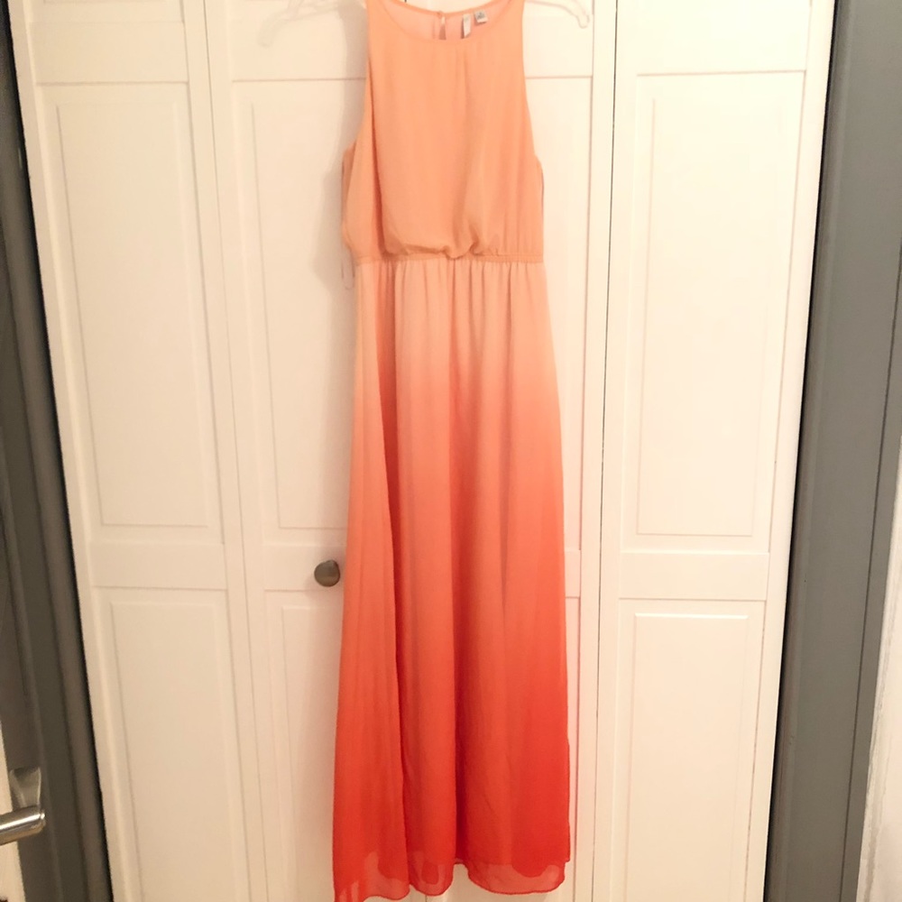 Coral ombré maxi dress